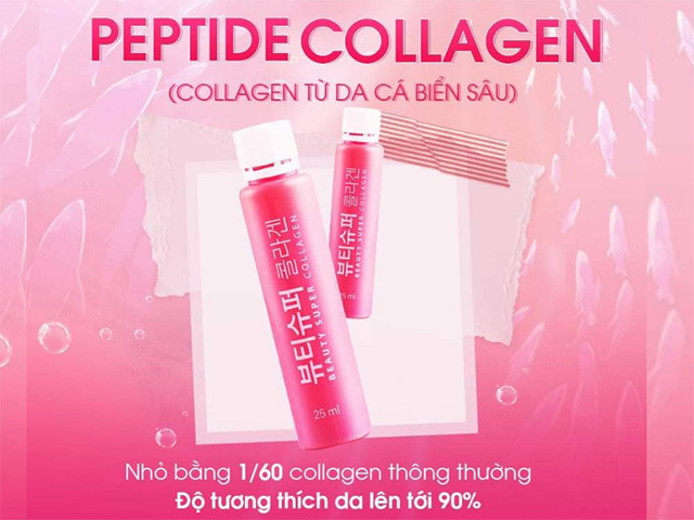Peptides collagen được chiết xuất từ collagen cá biển sâu nhỏ bằng 1/60 collagen thông thường và có độ tương thích da lên tới 90%