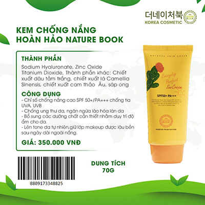 Kem Chống Nắng Hoàn Hảo Hằng Ngày The Nature Book Hàn Quốc - Everyday Perfect Sun Cream SPF50+/PA+++