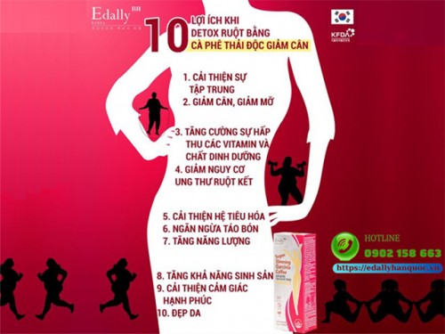 10 Lợi Ích Của Detox Đường Ruột Bằng Cà Phê Giảm Cân & Thải Độc Edally BH