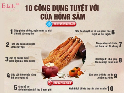 10 Tác Dụng Tuyệt Vời Của Hồng Sâm Hàn Quốc