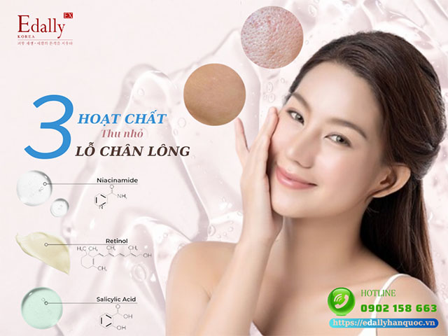 Nắm trong tay 3 hoạt chất có khả năng cải thiện kích thước lỗ chân lông