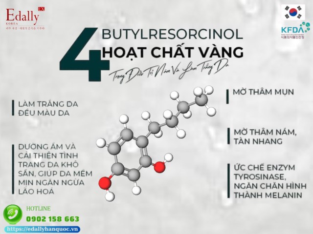 4-Butylresorcinol - Hoạt chất vượt trội trong điều trị nám và trắng sáng da