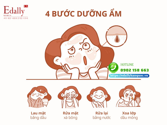 4 bước nhanh chóng dưỡng ẩm cho da dầu mụn giúp da trở về da bình thường