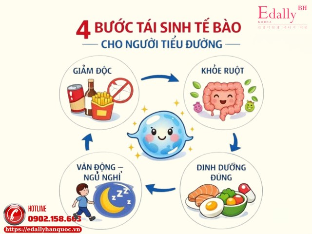 4 bước tái sinh tế bào cho người bệnh tiểu đường cực kỳ hiệu quả