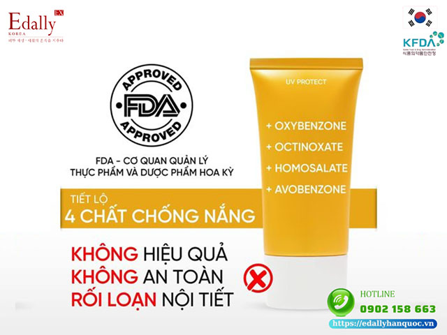 4 hoạt chất không hiệu quả, không an toàn, gây rối loạn nội tiết không nên có trong kem chống nắng