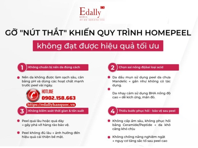 4 nút thắt lớn thường khiến quy trình homepeel thất bại