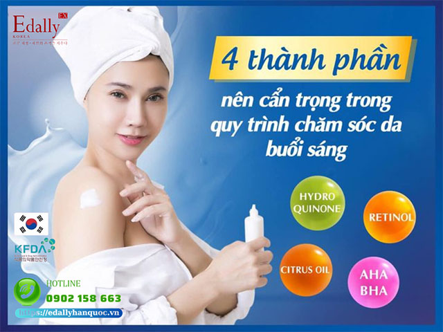 Những thành phần nên cẩn trọng trong quy trình chăm sóc da buổi sáng