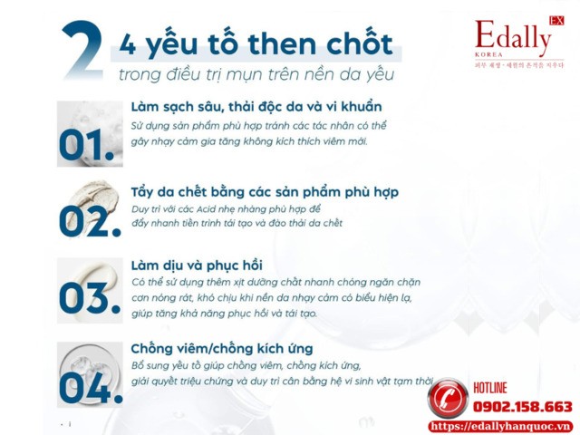 4 yếu tố then chốt trong điều trị mụn trên nền da yếu