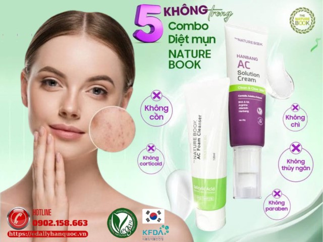 5 không trong combo diệt mụn thuần chay The Nature Book Hàn Quốc