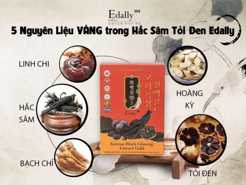 5 Nguyên Liệu Vàng Trong Nước Hắc Sâm Tỏi Đen Edally Hàn Quốc