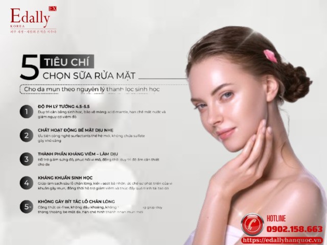 5 tiêu chí chọn sữa rửa mặt cho da mụn theo nguyên lý thanh lọc sinh học