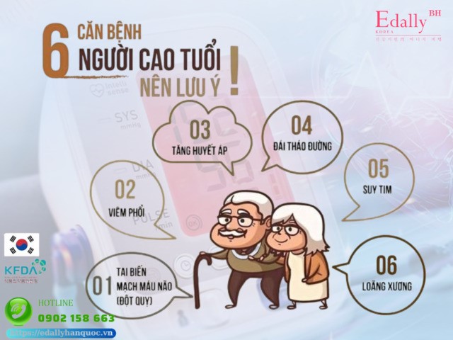 6 căn bệnh thường gặp ở người cao tuổi