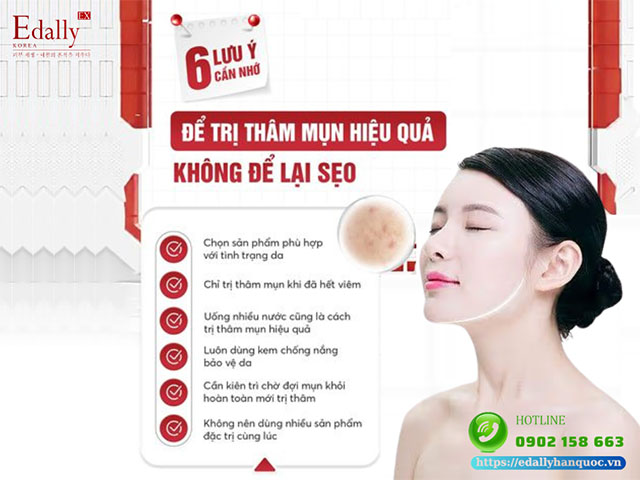 6 lưu ý cần nhớ để điều trị thâm đỏ, thâm đen sau mụn hiệu quả, không để lại sẹo