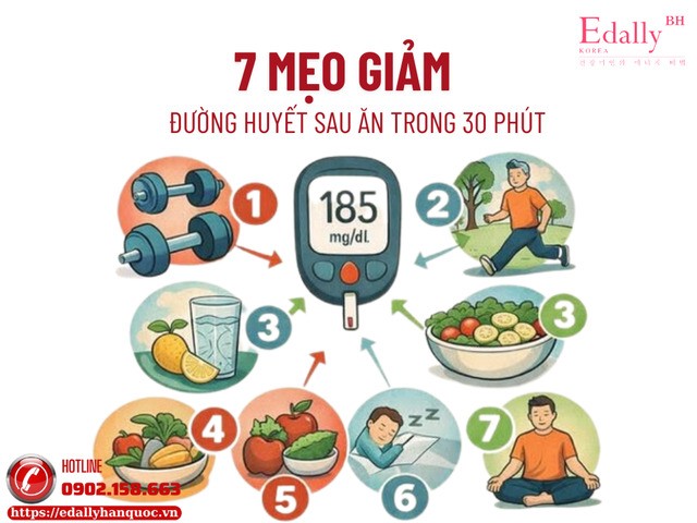 7 mẹo giúp giảm đường huyết sau ăn trong 30 phút