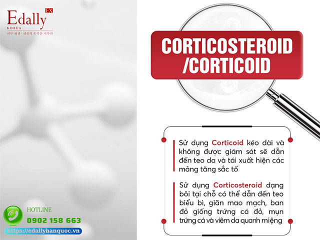 Không nên tự ý dùng hoạt chất Corticosteroid/ Corticoid trong trị nám để tránh phá hủy làn da