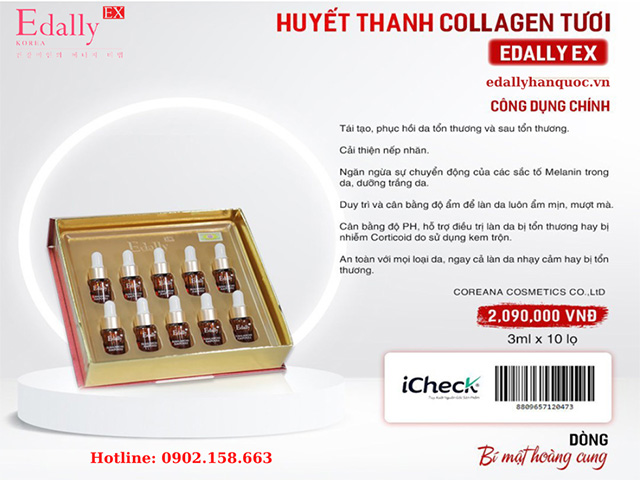 Ampoule Collagen tươi làm mờ thâm nám, tàn nhang Edally EX Hàn Quốc