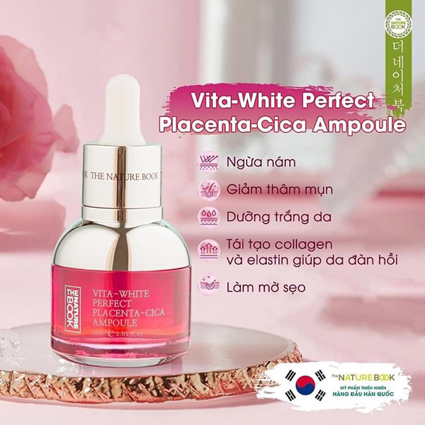 Hồi sinh làn da với Tinh chất Ampoule Placenta The Nature Book Hàn Quốc