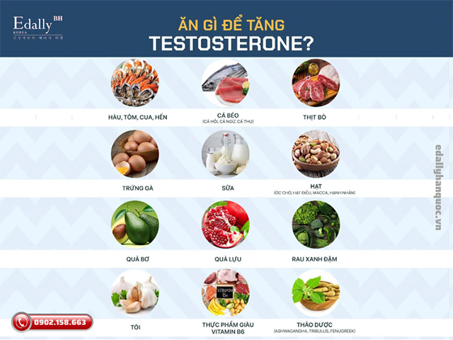 Ăn gì để tăng và cải thiện nội tiết tố nam testosterone?