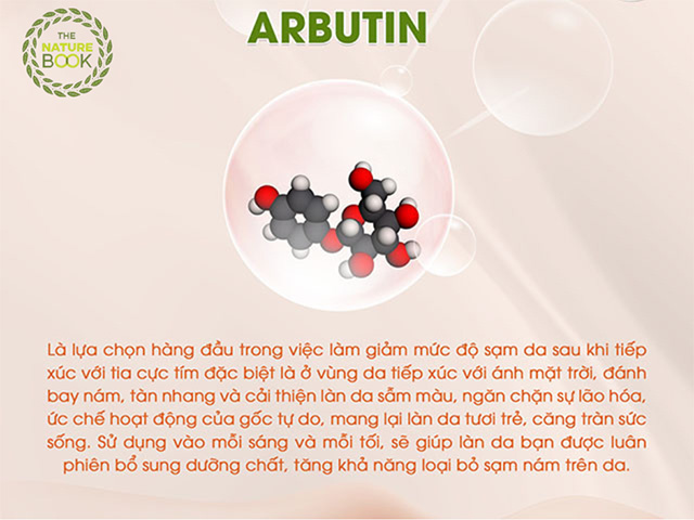 Arbutin trong Nước hoa hồng dưỡng trắng ngừa nám da The Nature Book Hàn Quốc