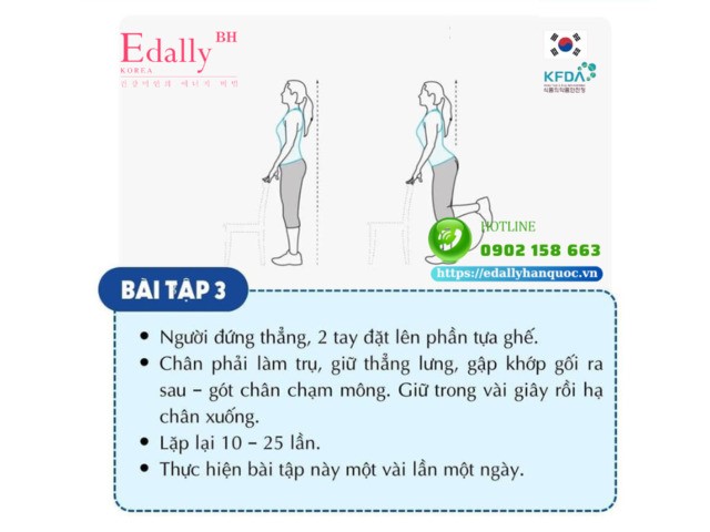 Bài tập gập gối đá chân ra sau cho người bệnh viêm khớp gối mạn tính lâu năm