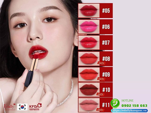 Bảng màu son môi Collagen Edally EX Hàn Quốc