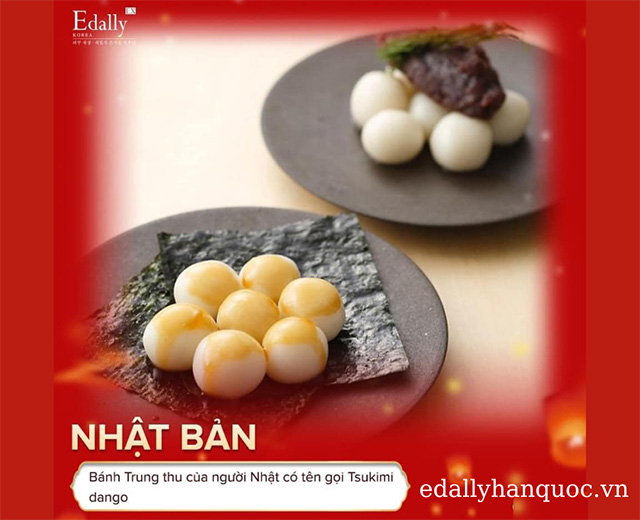 Bánh trung thu của người Nhật Bản có tên gọi là Tsukimi dango