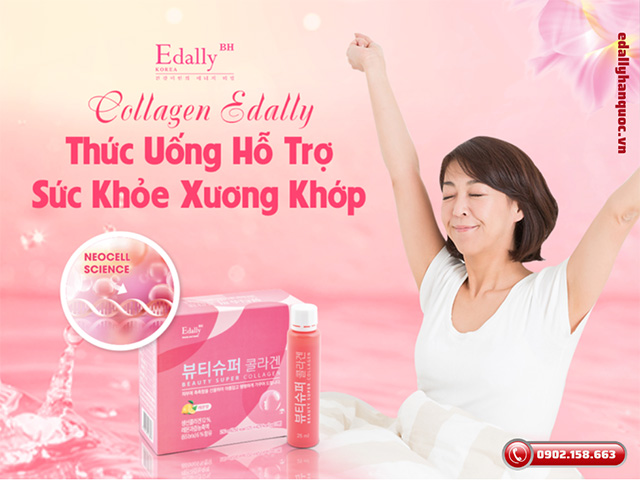 Nước uống Beauty Super Collagen Edally - Thức uống hỗ trợ xương khớp chắc khỏe