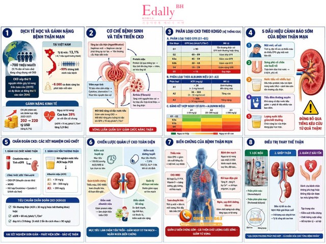 Bệnh thận mạn tính (CKD): Cơ chế bệnh sinh, chẩn đoán và quản lý dựa trên bằng chứng