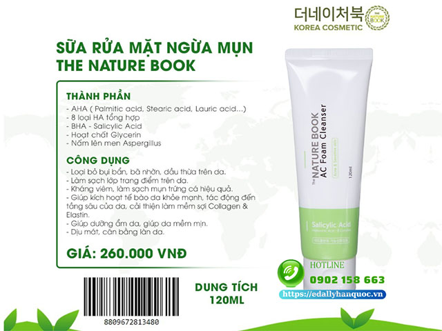 Bí mật giúp làn da dầu mụn đẹp lên từng ngày với Sữa rửa mặt ngừa mụn The Nature Book