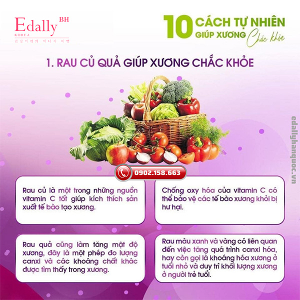 Bổ sung rau củ quả giúp xương khớp chắc khỏe một cách tự nhiên