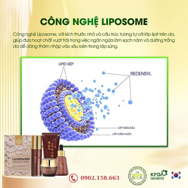 Cơ chế làm sạch nám trắng da với Công nghệ Liposome từ Bộ trị sạch nám trắng da Mesla The Nature Book Hàn Quốc