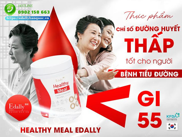 Bữa ăn lành mạnh Edally Healthy Meal là thực phẩm có chỉ số đường huyết (GI) thấp < 55