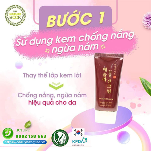 Bước sử dụng kem chống nắng ngừa nám The Nature Book để thay thế kem lót giúp makeup nhanh gọn