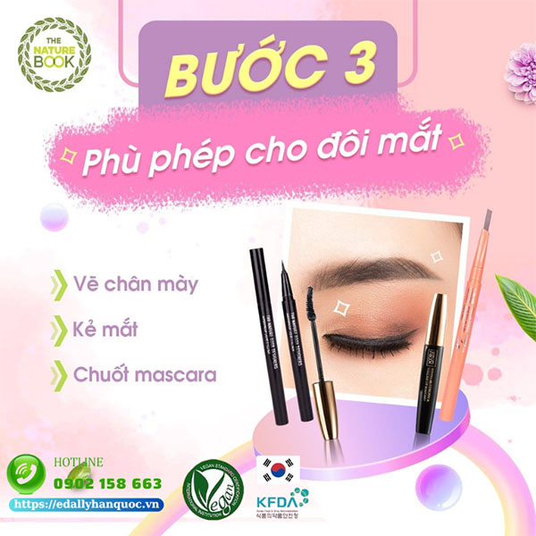 Bước makeup phù phép cho đôi mắt nhanh gọn với chỉ kẻ mày, bút kẻ mắt nước và mascara chống nước The Nature Book