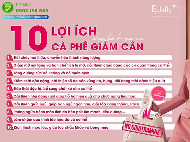 Cà phê thải độc giảm cân Edally Super Slimming Garcinia Coffee - Giải pháp toàn diện giúp giảm cân và giảm mỡ hiệu quả, an toàn