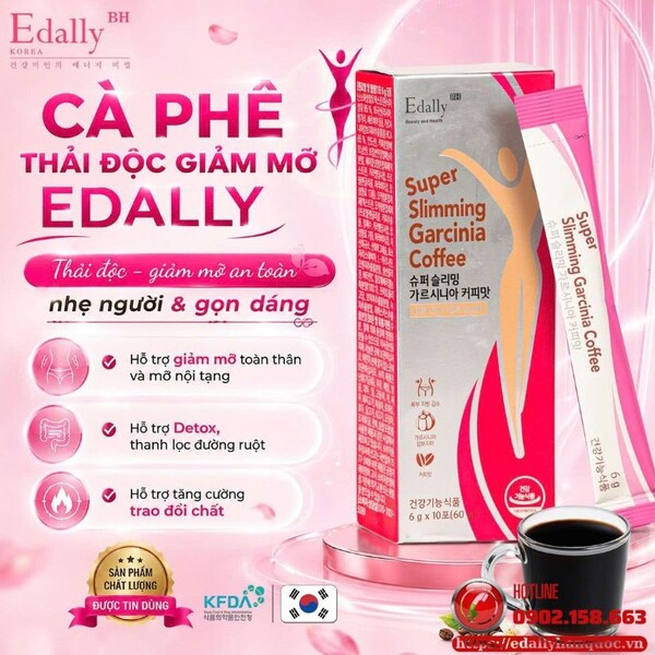 Cà phê thải độc giảm cân Edally Super Slimming Garcinia Coffee - Thải độc, giảm mỡ an toàn