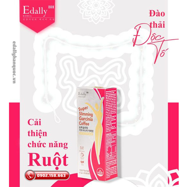 Cà phê thải độc giảm cân Edally Super Slimming Garcinia Coffee - Đào thải độc tố, cải thiện chức năng ruột