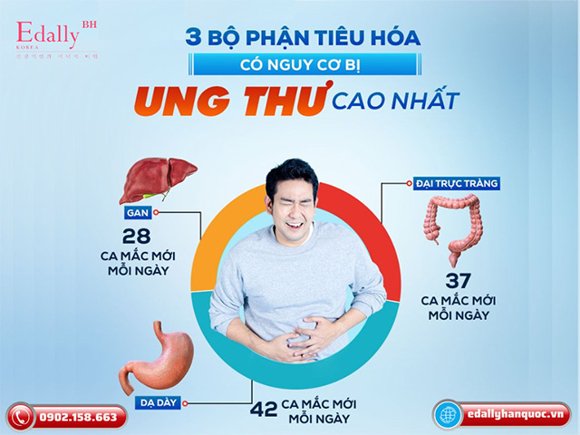 Các bộ phân đường tiêu hóa có nguy cơ bị ung thư cao nhất