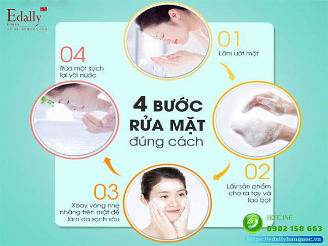 4 bước rửa mặt đúng cách