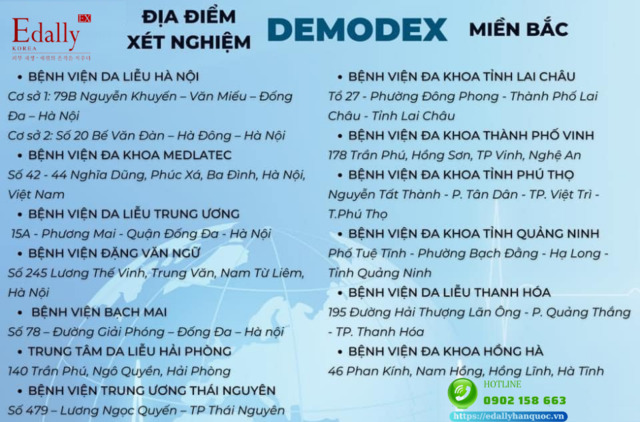 Các cơ sở xét nghiệm soi tươi Demodex tại khu vực Miền Bắc