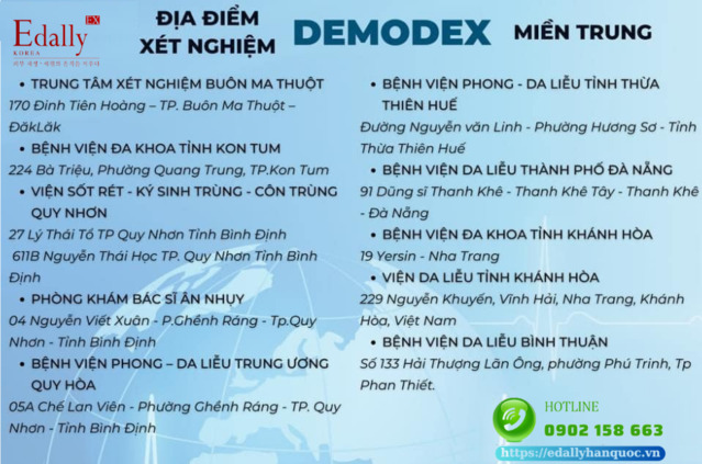 Các cơ sở xét nghiệm soi tươi Demodex tại khu vực Miền Trung