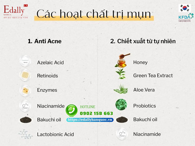 Các hoạt chất điều trị mụn trứng cá trên nền da yếu