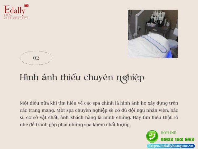 Spa kém chất lượng, không uy tín thường có hình ảnh thiếu chuyên nghiệp