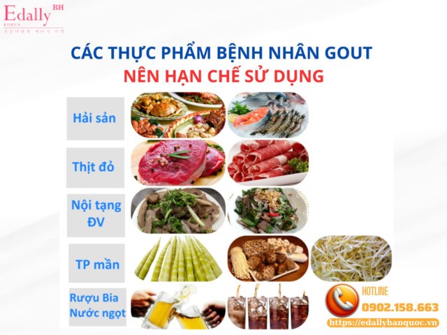 Các thực phẩm người bệnh gout nên tránh sử dụng trong chế độ dinh dưỡng