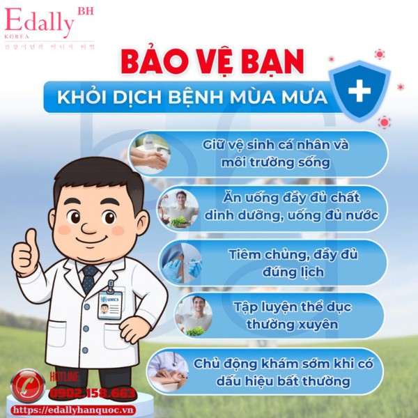 Cách bảo vệ sức khỏe trước các bệnh lý lây nhiễm thường gặp trong mùa mưa