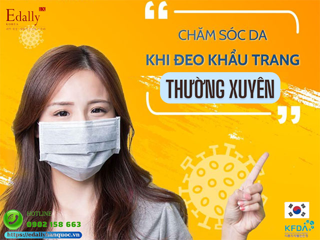 Cách chăm sóc da khi phải đeo khẩu trang liên tục để da không nổi mụn