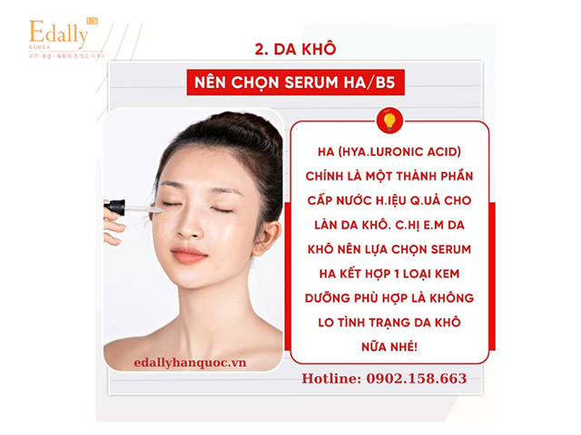 Hướng dẫn cách lựa chọn serum cho làn da khô