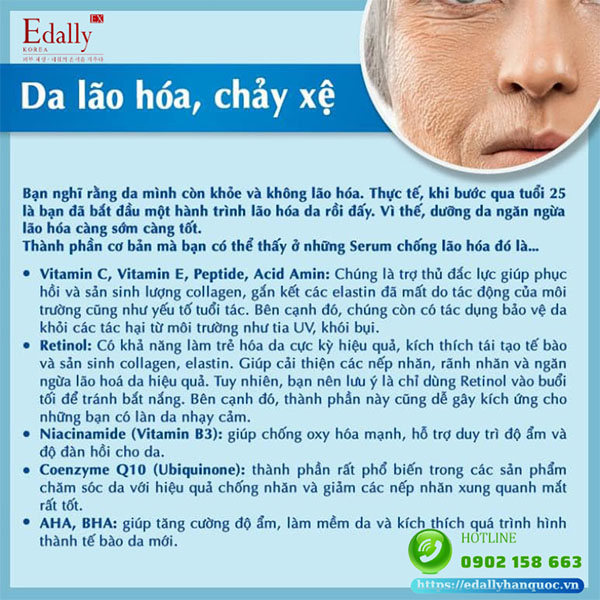 Cách lựa chọn serum cho tình trạng da lão hóa, chảy xệ