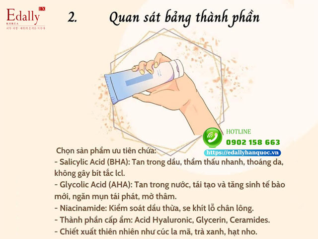 Cách chọn toner cho làn da dầu mụn bảng thành phần