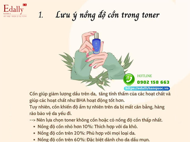 Cách chọn toner cho làn da dầu mụn theo nồng độ cồn